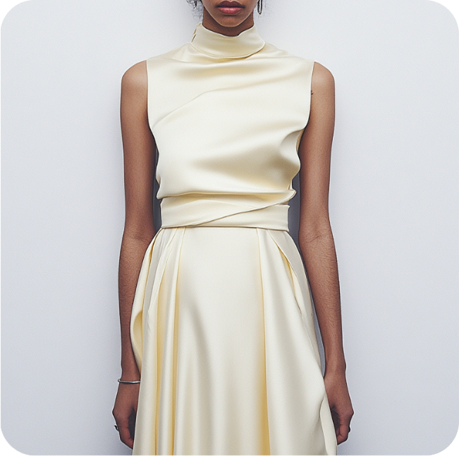 Woman in cream outfit - Shop Womens